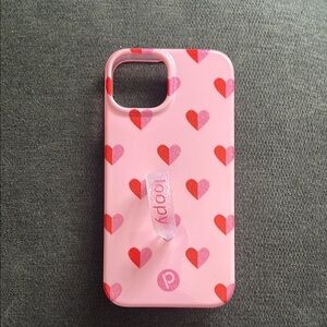 Loopy Case Pink and Red Heart Design Phone Case